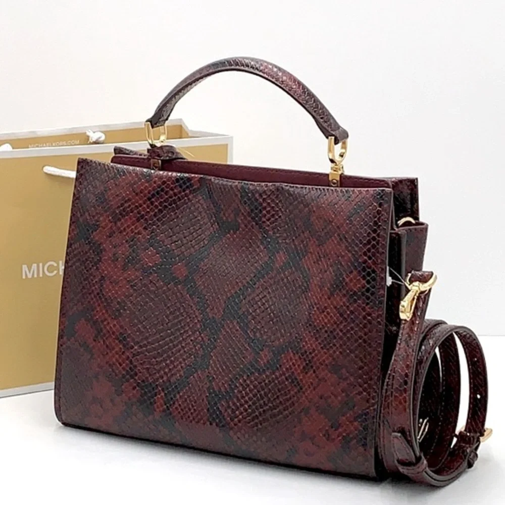 MICHAEL KORS PENELOPE MEDIUM TOP HANDLE SATCHEL MERLOT MULTI COLOR - Picture 3 of 16